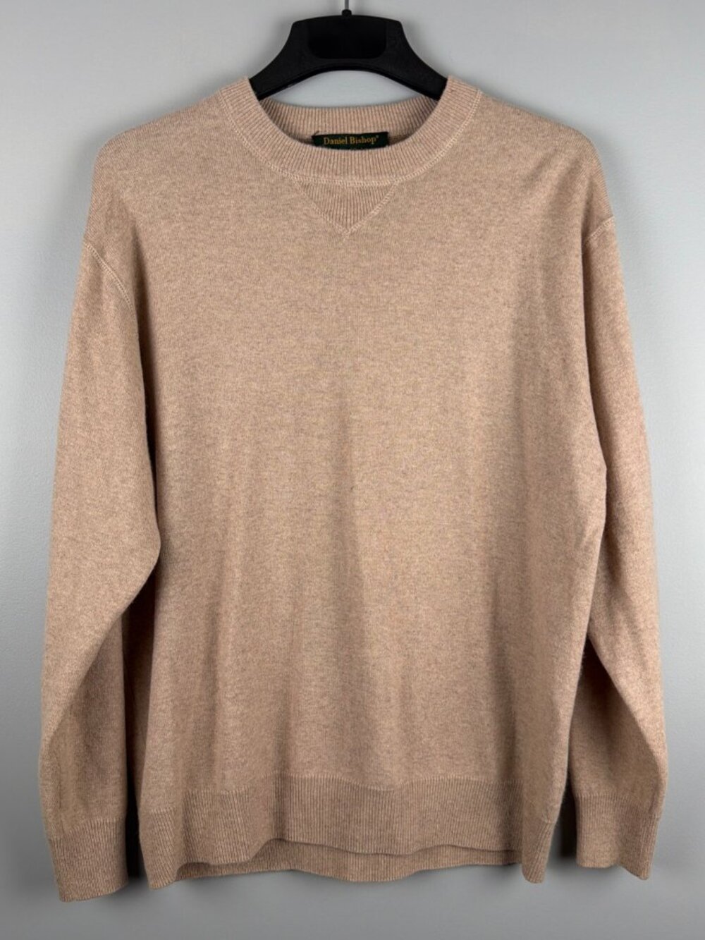 Daniel Bishop Sweater Mens L Brown 100% 2-Ply Cashmere Classic Pullover Resort